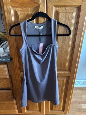 Lavender Midi Dress with Cowl Neck